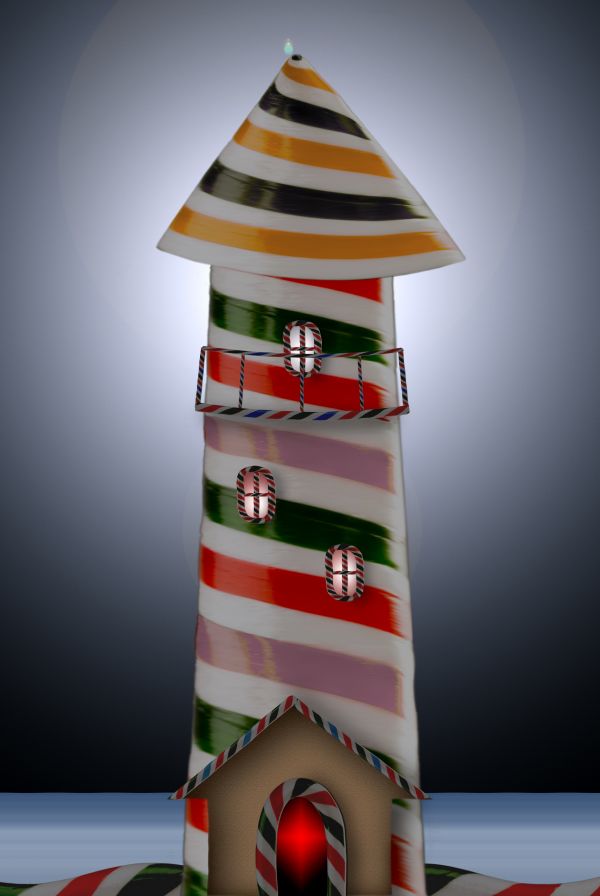 Candy cane lighthouse